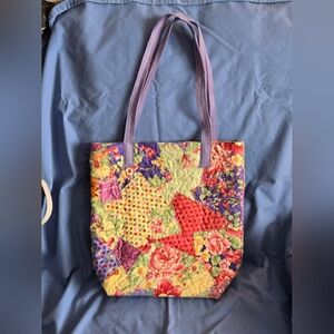 Homemade Quilt Purse Handbag with Shoulder Strap.